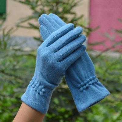 Luvas de caxemira de lã femininas com tela sensível ao toque quente inverno casual