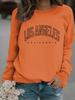 Autumn/Winter Women's Long-Sleeve Los Angeles Print Pullover Hoodie