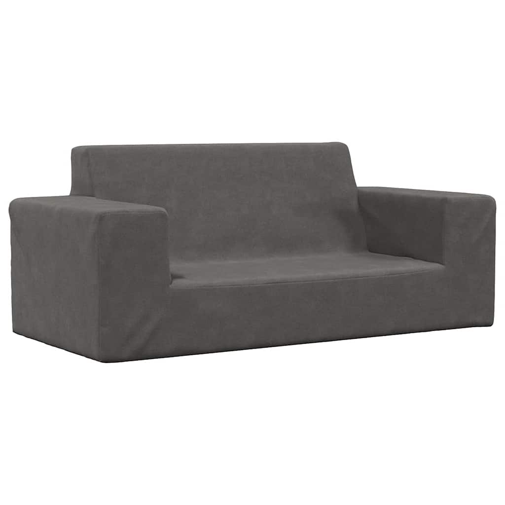 Kids Sofa 2 Seater Anthracite Soft Plush