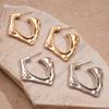 Metallic irregular geometric rhombus silver needle earrings niche high-end personalized simple earrings women