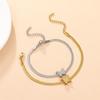 Stainless Steel Frosted Butterfly Pendant Necklace Bracelet Fashionable Niche Titanium Steel Tassel Necklace Women Jewelry