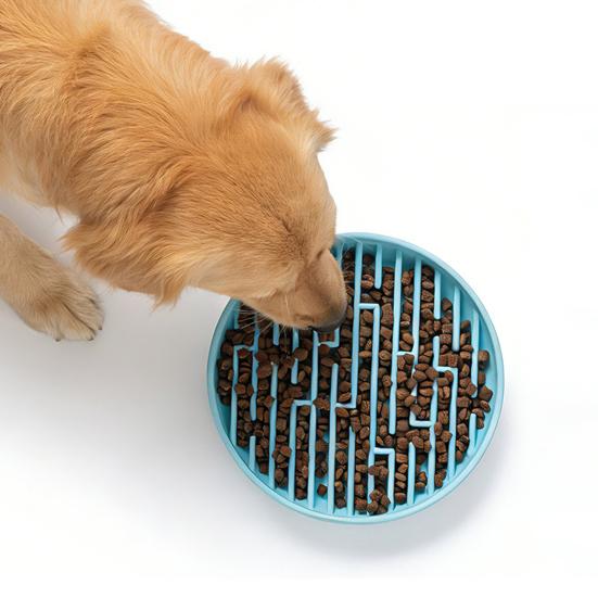 Silicone Dog Slow Feeder Bowl with Suction Cup Anti-Choking Non-Slip Puzzle Food Bowl for Dogs Cats Boredom Anxiety Relief