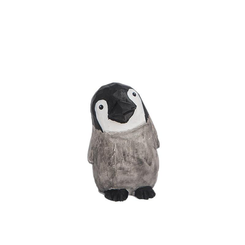 Handmade Wooden Penguin Figurine Office Desk Decor Modern Style For Birthday Gift