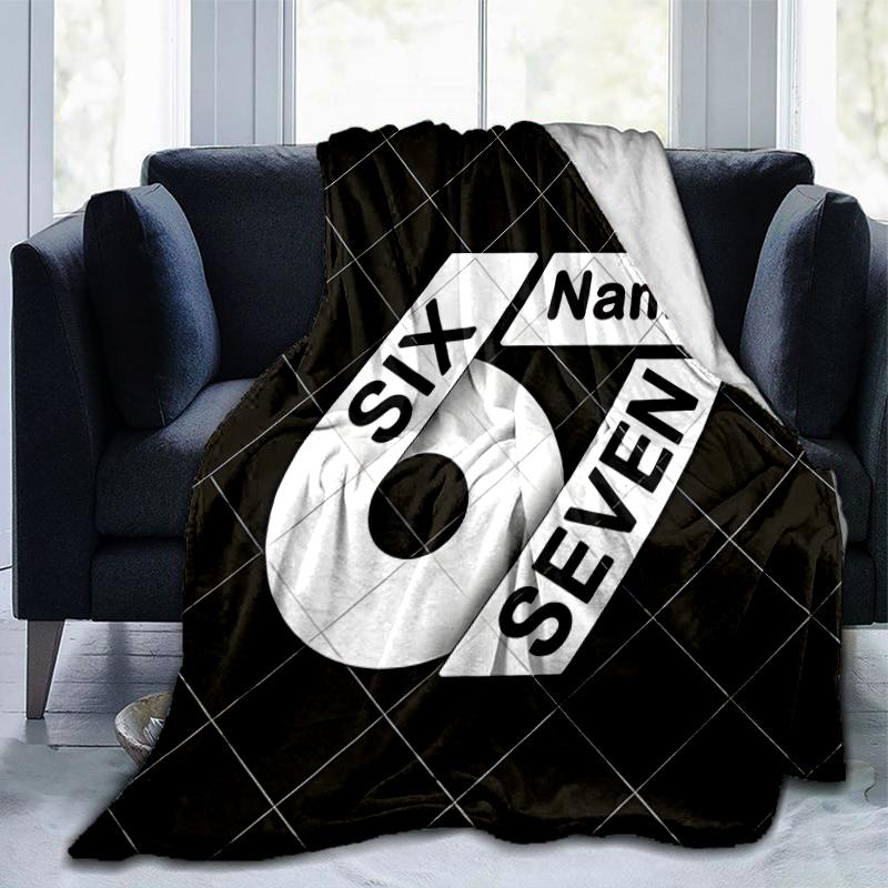 1PC Custom Name "Sixty-Seven Name Design" Flannel Blanket Versatile,all-season Throw Suitable for the Living Room,bedroom,camping,travel,and Gift
