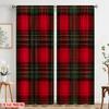 2pcs,2D Plane Printing Curtain Fabric Christmas Vintage Prints Versatile Durable Polyester (without Rod) Festive for Kitchen