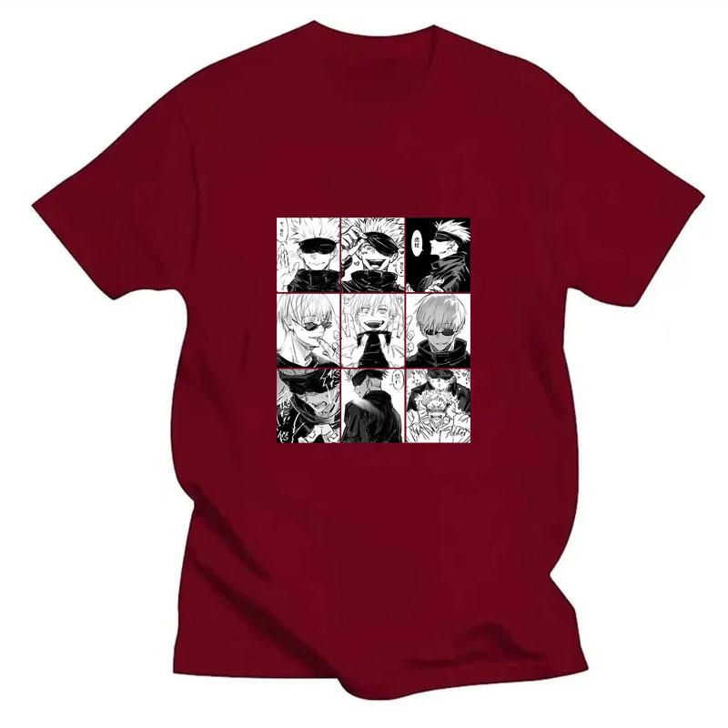 Unisex Japanese Anime Jujutsu Kaisen T-shirt Ulzzang Fun Cartoon Gojo Satoru&Yuji Itadori Print Loose Chic Harajuku Punk Women T-shirt