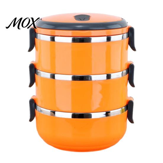 Leak Proof Meal Prep Stackable Insulated Lunch Box with Handle, Stainless Steel Interior Easy Cleaning Outdoor Picnic Food Container Design,