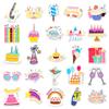 50 Waterproof Cartoon Birthday Stickers for Kids - DIY Journal, Card Making, and Water Cup Decoration