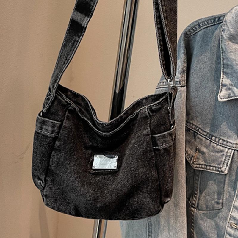 Denim Bag Women's New Retro Simple Canvas Shoulder Bag Casual Student Shoulder Bag