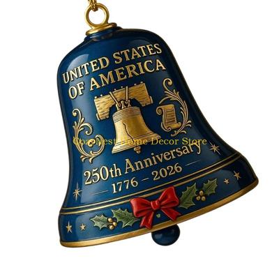 92MF 1776-2026 United 250th Anniversary Bells Ornament Christmas Bells Gift