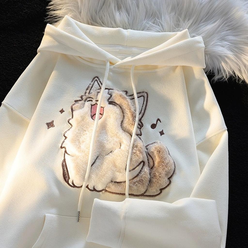 Ladies Fashion Casual Long Sleeve Round Neck Hoodie Pullover Top With  Pockets