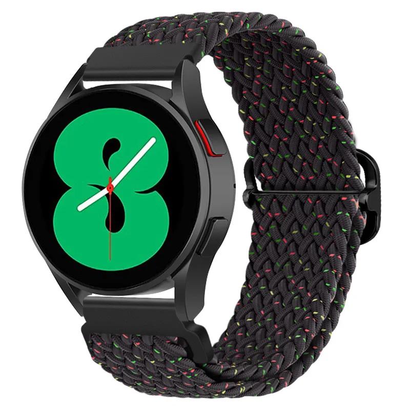 20mm Braided Solo Loop Strap for Samsung Galaxy Watch 6/5/4 44mm 40mm/Classic 47mm 43mm 46mm42mm Nylon Bracelet Watch 5 Pro 45mm