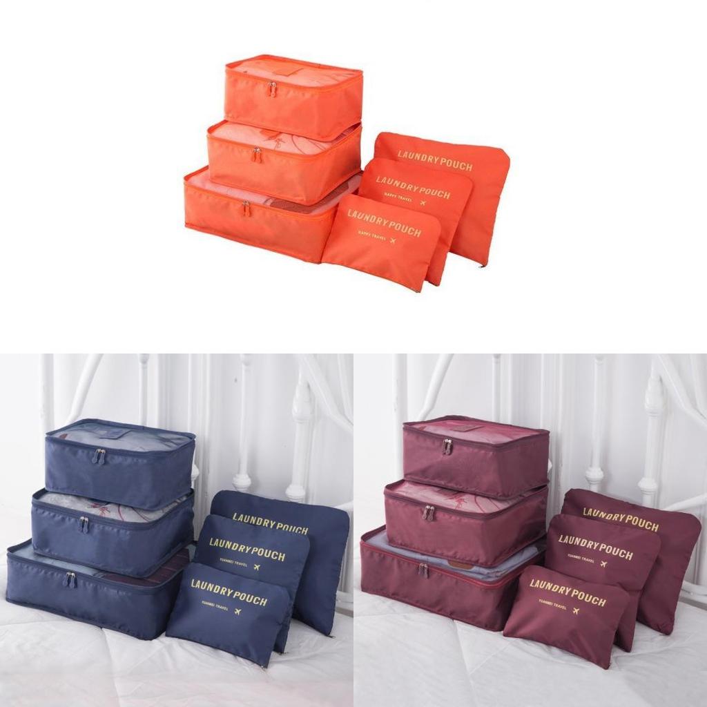 Travel Storage Bags Sixpiece Cubic Set With Multipurpose Compartments For Suitcase Organization