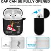 AirPods 1&2 Case Cover with Keychain for Apple AirPods 1st/2nd Generation, Rugged TPU Soft Protective Cover, Black Red