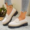 2025 New Spring and Autumn Loafers Large Size Casual Polished British Style Women's Shoes Thick Heel Thick Sole Foreign Trade Retro