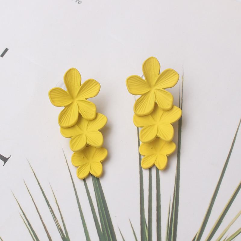 Koreanische Neue Doppel-schichten Blume Tropfen Ohrringe für Damen Übertrieben Frauen Floral Ohrringe Modeschmuck aretes de mujer