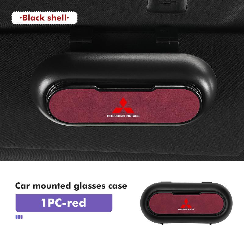 

For Mitsubishi Car Logo Sunglasses Organizer Accessorie Eyeglass Holder Glasses Storage Box Outlander Lancer Cross Colt Xpander