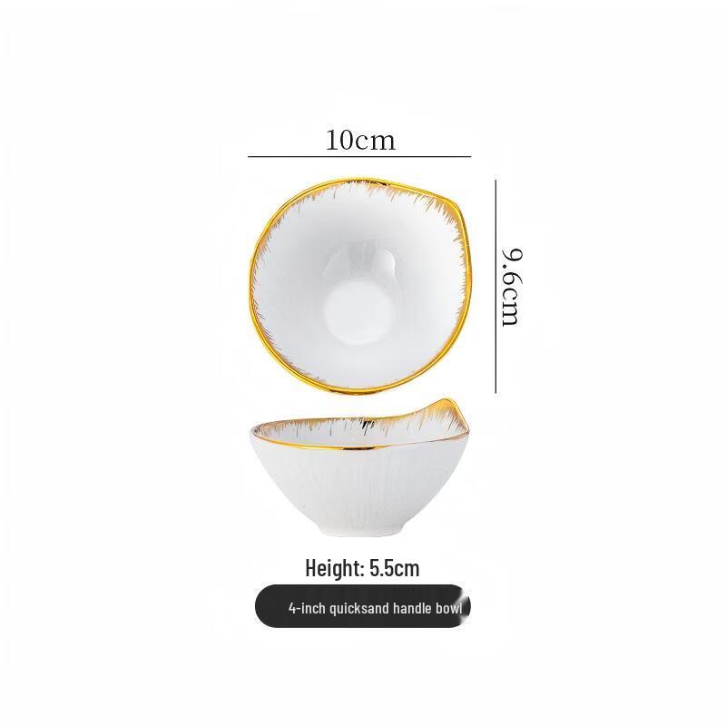 Diruien Gold Plated Ceramic Dining Bowls