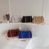 IELGY Fashion Sequined Dinner Bag, Diamond-encrusted Handbag, Solid Color Shoulder Messenger Chain Bag.