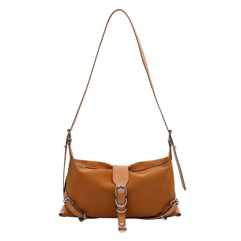 Stylish Black And Brown Winter Shoulder Pillow Bag With Large Capacity And Chic Design