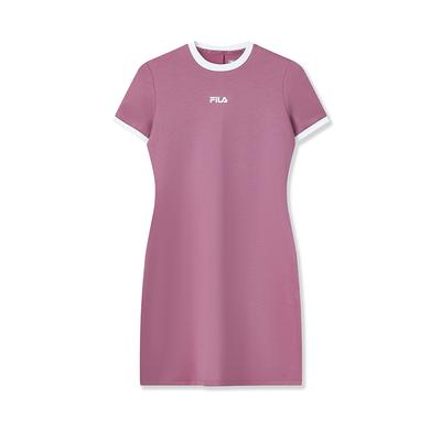 Original Color Block Edge Fashion Simple Classic Retro Casual Versatile Comfortable Round Neck Slim Short Sleeve Dress Women Dress F51W629301FWI