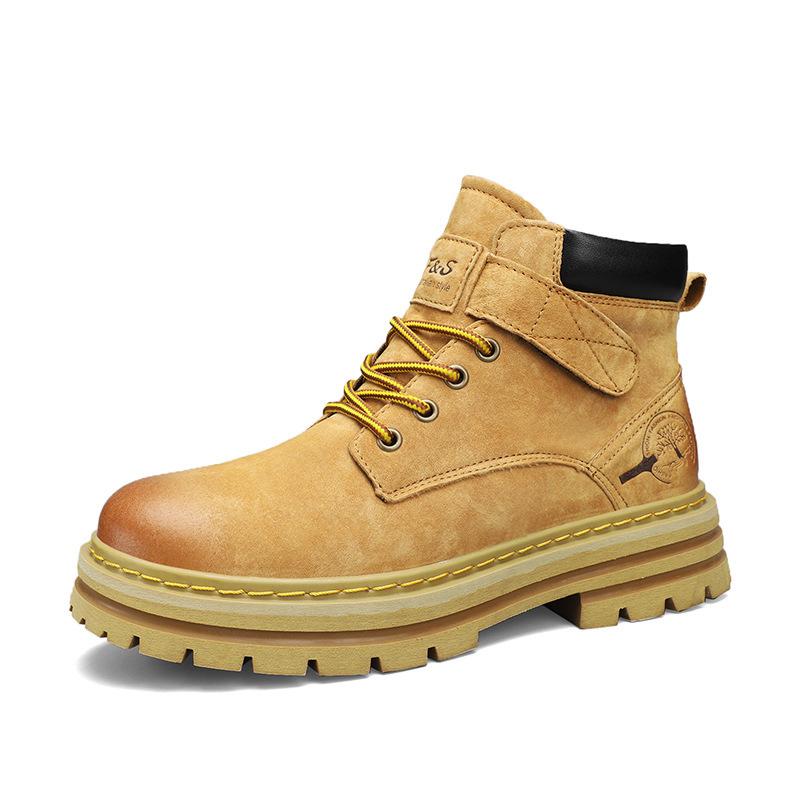 

Ботинки Martin мужские 2024 осень новые первый слой свиной кожи ревеневые ботинки высокие ретро средние трубчатые ботинки ревеневые кожаные ботинки 38