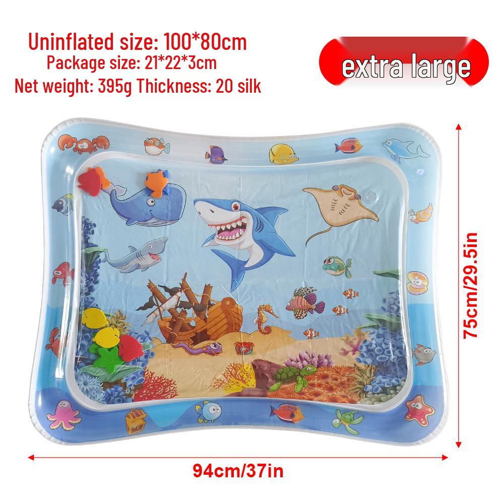 Inflatable Round Pat-Pat Water Mat for Babies & Toddlers - Marine Life Crawling Play Mat