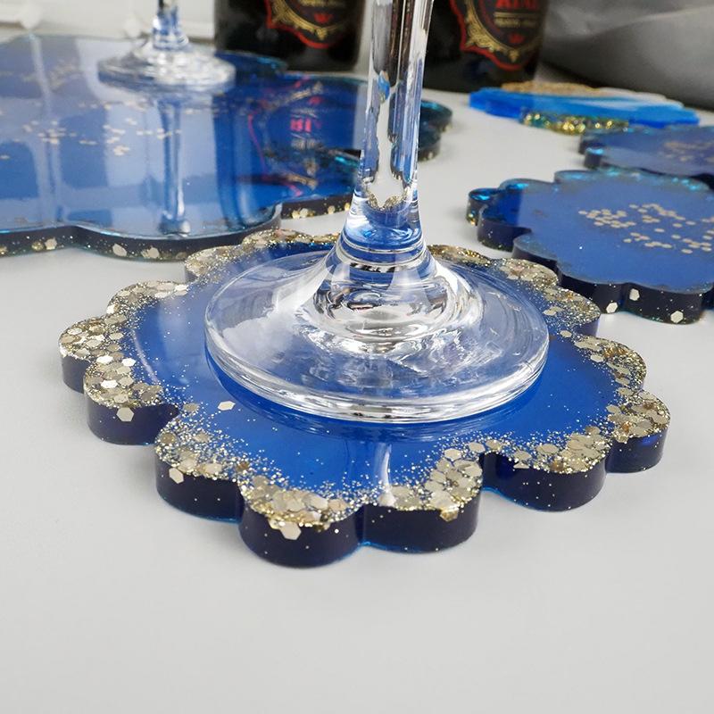 DIY Flower Shape Coaster Silicone Mold for Epoxy Resin DIY Handmade Craft Fruit Dish Molds Clay Plaster Casting Mould Home Decor