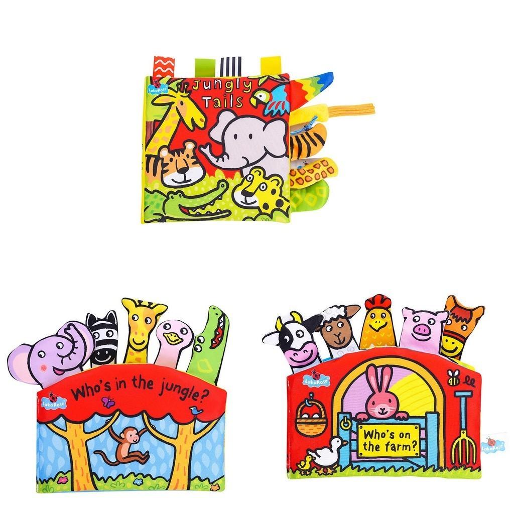 Lakarose Baby Tail Cloth Book 3d Sound Paper Tear-resistant Early Education Book For Newborns