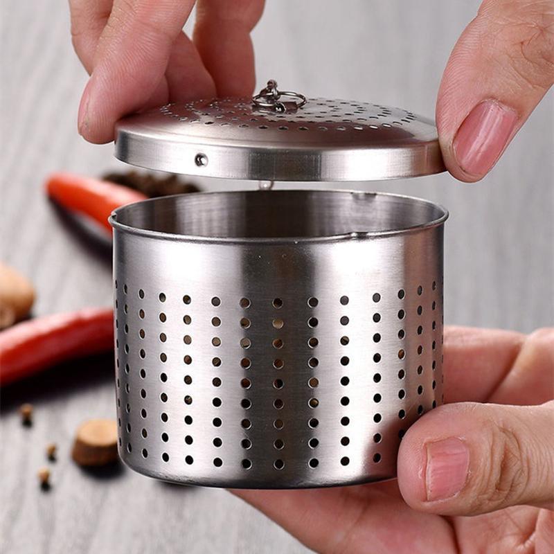 2 Größen Feinmaschiger Edelstahl Teeaufguss für Teeblätter Kräuter Gewürz Sieb Gewürzkugel Filter Küchengeschirr Zubehör