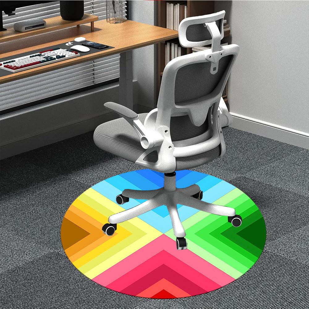 

1pc Colorful Pattern Chair Carpet for Office, Non-slip, Soft and Durable Office Rug for Decoration, Perfect for Office yy260105038 80cm by 80cm