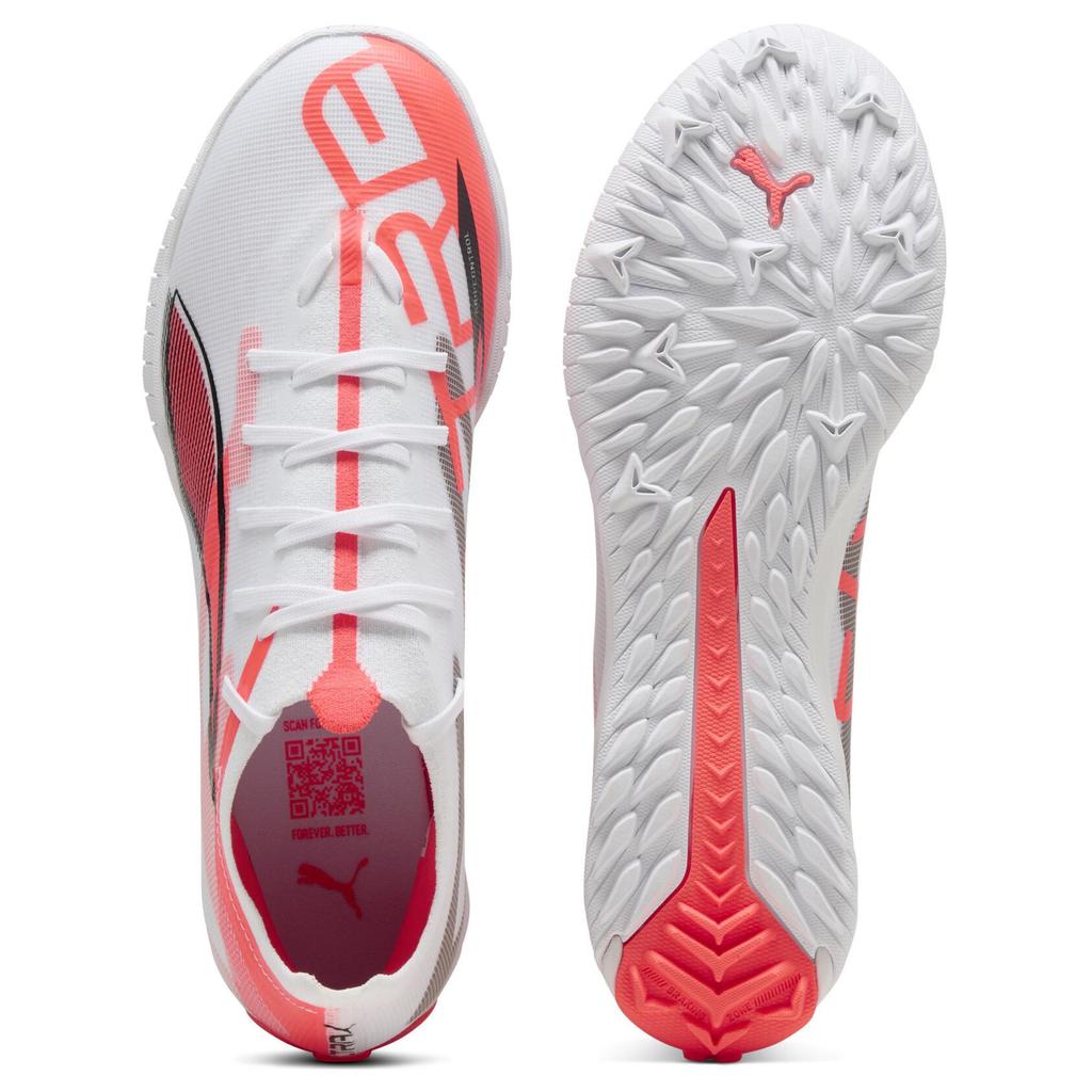 Puma Ultra 5 Match Comfortable Versatile TT (Rubber Studs) Durable Soccer Shoes Unisex Soccer Shoes White Black Red 108351-01