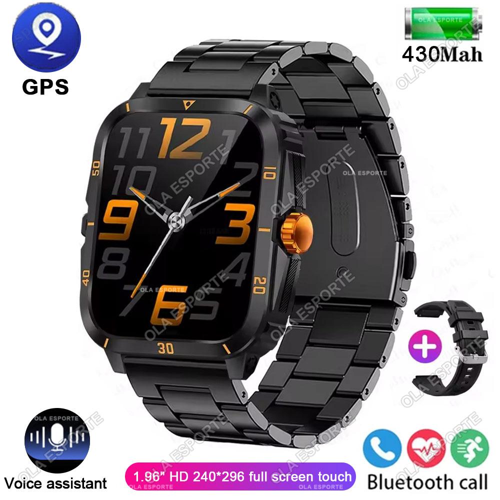 2025 Sport Smart Watch For Men 1.96'' Screen Blood Oxygen Bluetooth Call Watch 100+Sport Waterproof Smartwatch Man Reloj Hombre