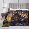 Professional Basketball Athlete Flannel Blanket Quality Soft Warm Purple Throw Blanket Winter Airplane Travel Bed Fun Bedspread