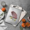 Stainless Steel Cutting Board Double Sided Chopping Board for Kitchen Scratch Resistant Anti-Slip Silicone Edges Kitchen Gadget