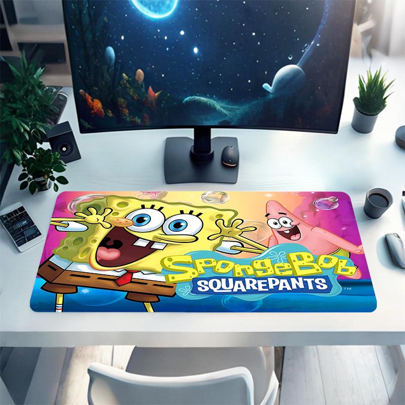 1Pc Spongebob'S Underwater Adventure Gaming Mouse Pad Keyboard Desk Mat Non-slip Rubber Lock Edge Waterproof Computer Mousepad for Office Home Decor Y