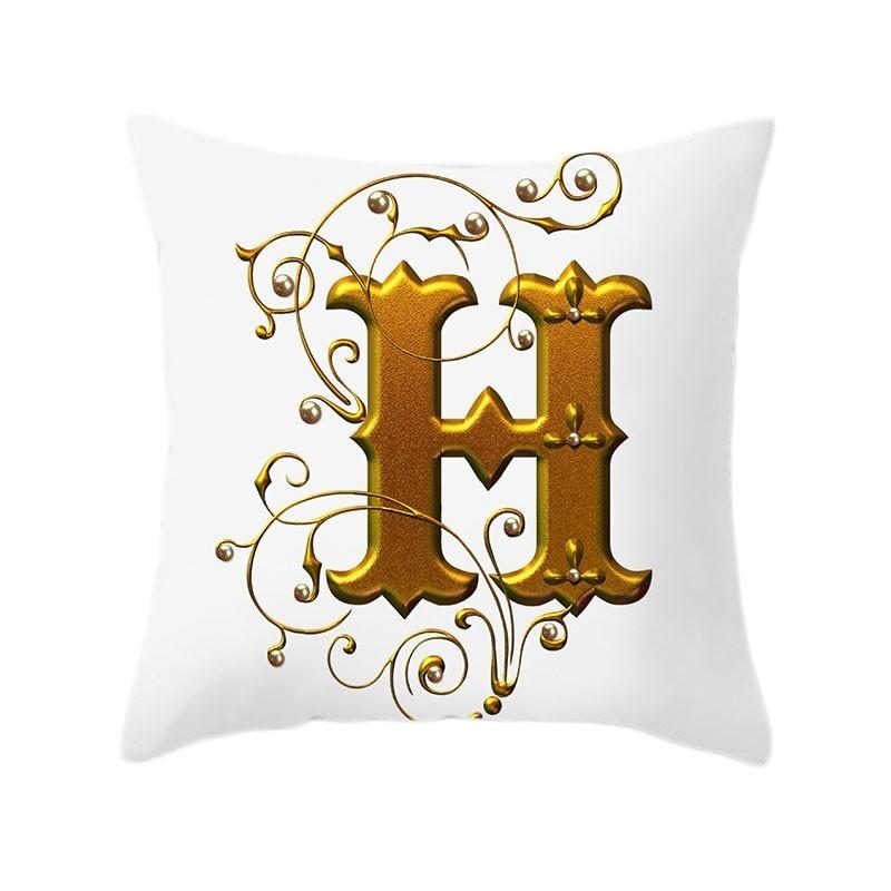 45x45cm Gold 26 English Letters Luxury Decorative Pillowcase Sofa Seat Cushion Cover Wedding Party Home Decor Hold Pillowcase
