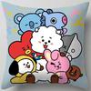 Cartoon Bt21 Cushion Cover Decorative Soft Pillow Case Sofa Car Protector Throw