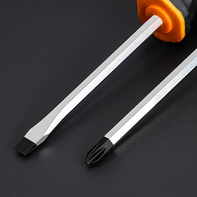 6/8-Inch Non Slip Hammer Type Magnetic Screwdriver Tool Set with Soft Handle Flat Head Screwdriver, suitable for Home Repair