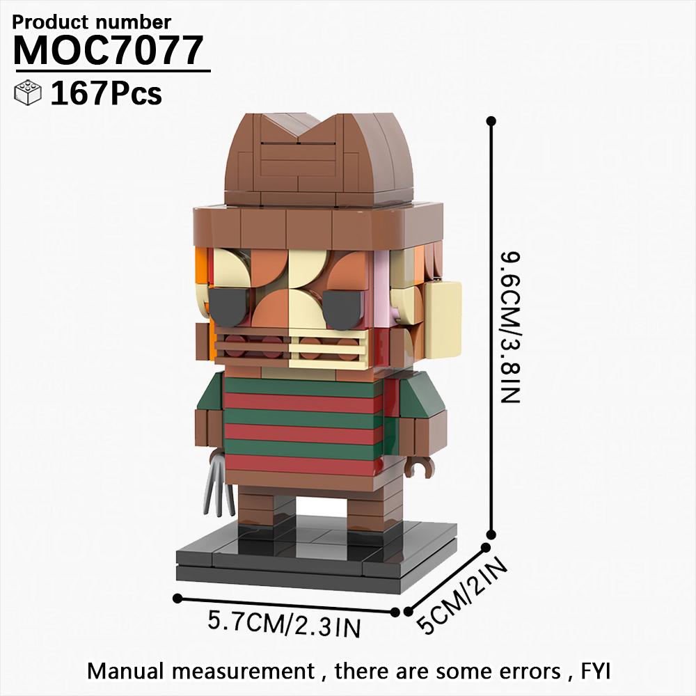 MOOXI New Halloween Horror Movie Games BrickHeadzed Children Toy MOC Brick Gift Assembly Model Kit For Adults Building Block Set
