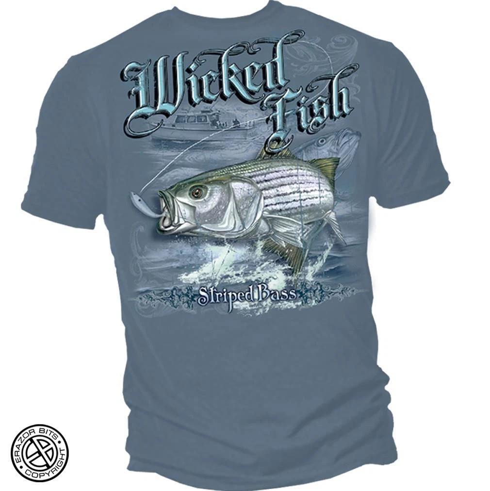 New STRIPED BASS T Shirt FISHING Shirt 3XL