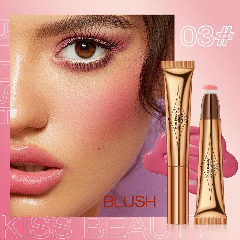 Kissbeauty Multifunctional Makeup Pen Liquid Blush Highlight Pearlescent Grooming Pen Fine Glitter Naturally Brightens Face