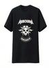 Airbourne Tričko R 'n' Boneshaker Potisk na zádech Vintage Prané Unisex Stylové Pružné Pohodlné Streetwear Prodyšné