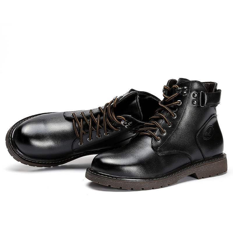 

Зимние ботинки Мартин мужские хлопковые ботинки снегоходы теплые высокие кожаные ботинки в британском стиле пустынные рабочие прилив большой размер бархат 46