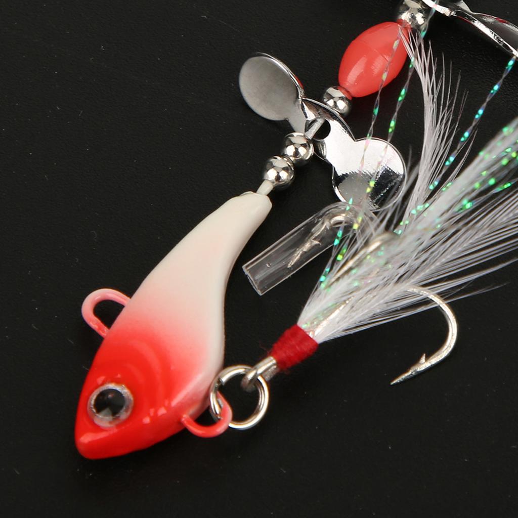 Sequin Luminous Simulation Artificial Fishing Lure Bait with Rotation VIB Fish Shape