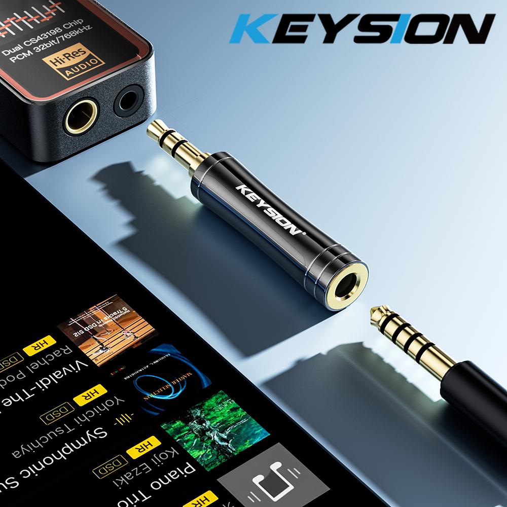 KEYSION HIFI Audio Konvertorové Adaptéry 4.4/3.5mm Samček na 3.5/4.4mm Vyvážené Samičky Slúchadlové Konektory Medené Pozlátené AUX Adaptéry