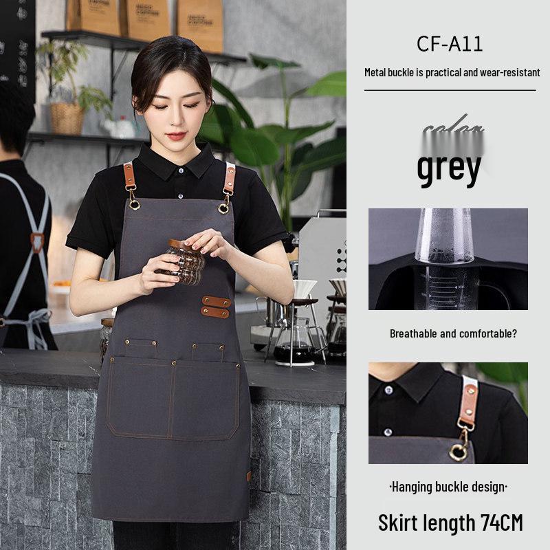 

Waterproof and Oil-proof Canvas Waist Apron for Baking, Cooking, and Catering One Size