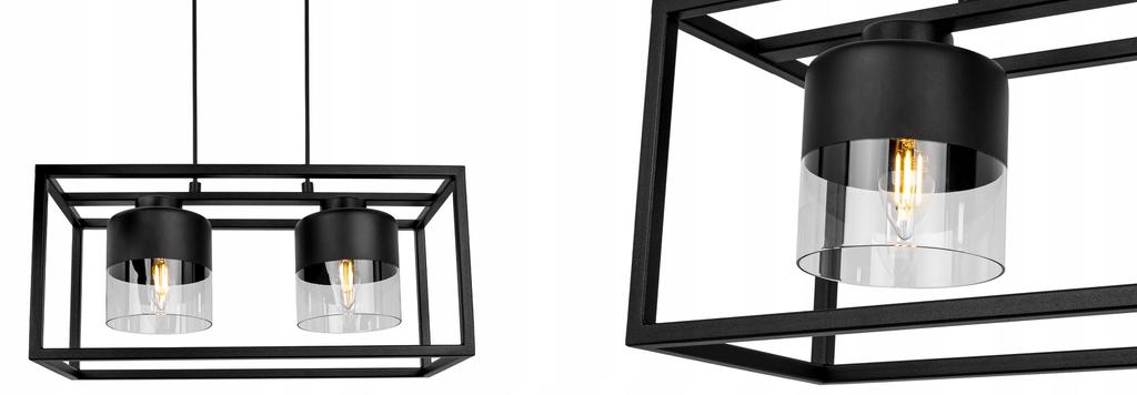 HANGING LAMP CAGE ELEGANT GLASS SHADE