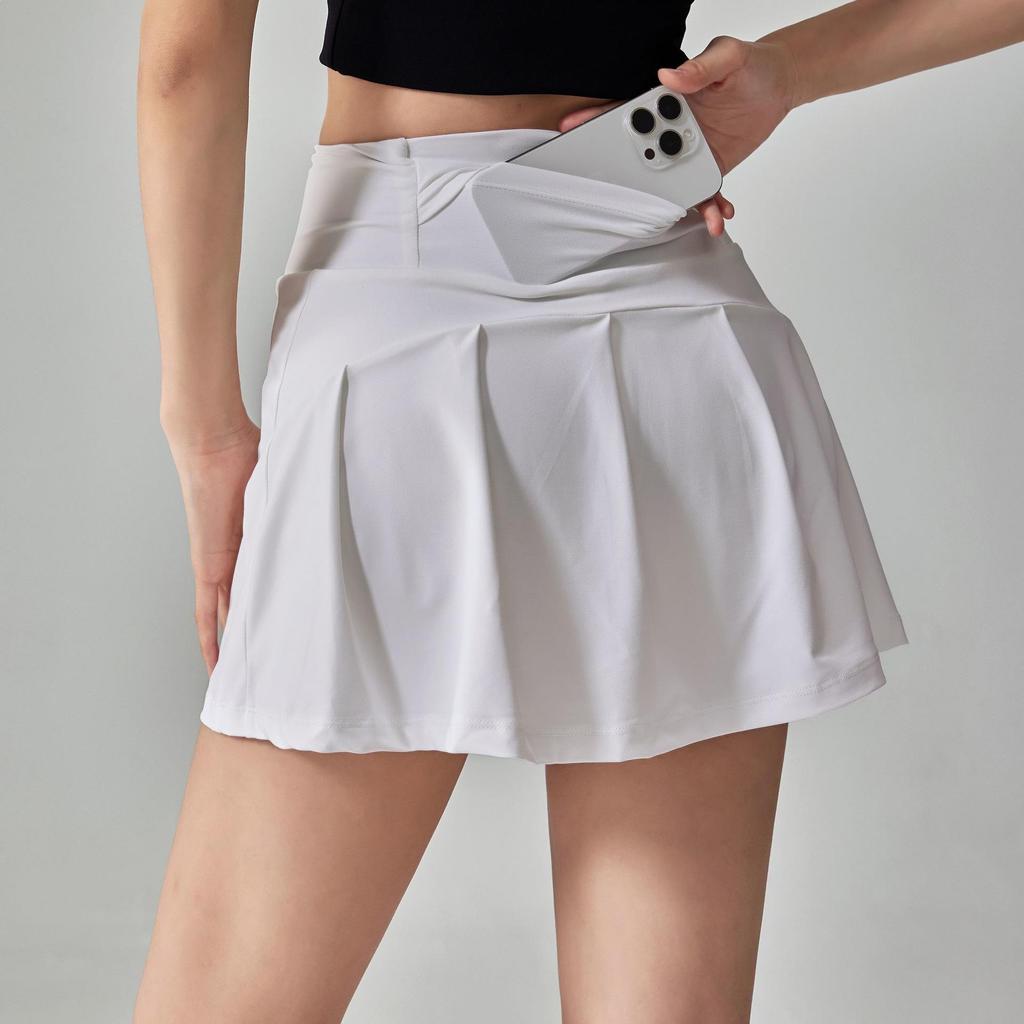 Women's Dopamine Summer Sports Set: Quick-Drying Vest & Anti-Exposure Skirt for Badminton, Tennis, and Running