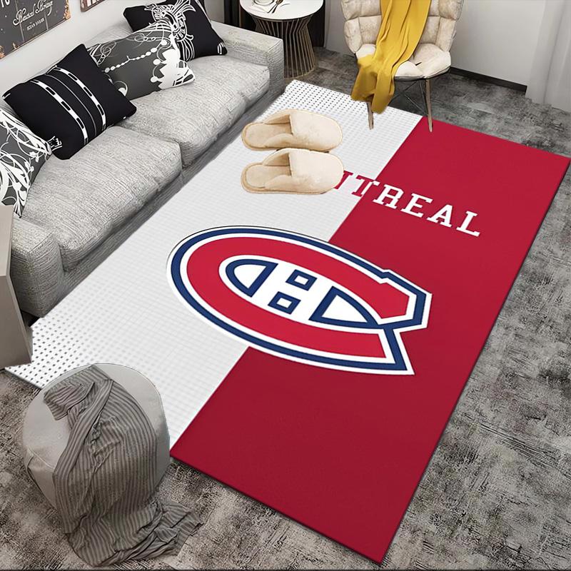 Tapis de sol Équipe de hockey des Canadiens de Montréal Convient pour l'intérieur et l'extérieur, Tapis pour maisons, bureaux, salons, Décoration intérieure, Cadeau de Noël
